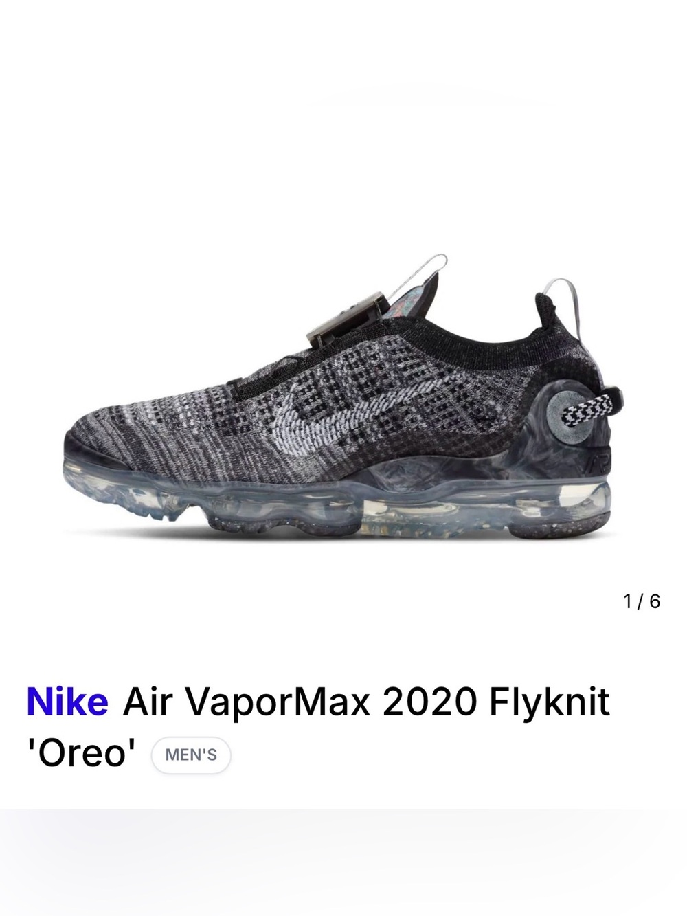 Nike Flyknit VaporMax Sneaker - Black, Gray, White